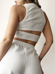 Sırtı Açık Düz Kesim Kısa Atlet