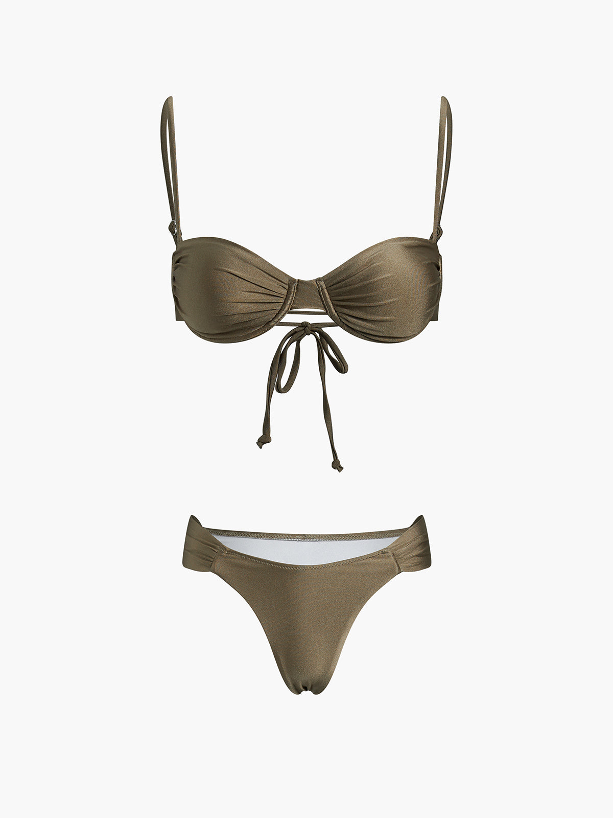 Düz Kravatlı İki Parçalı Mayo