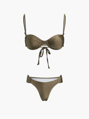 Düz Kravatlı İki Parçalı Mayo