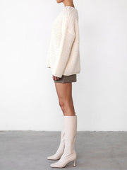 Vanilya Boğazlı Geniş Kesim Kazak