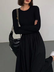 Cepli Uzun Kollu Elbise