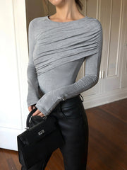 Katmanlı Uzun Kollu Plise Gömlek