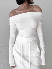 Kadın Sırtı Açık Uzun Kollu Bluz