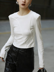 Omuz Pedi Detaylı Uzun Kollu Üst