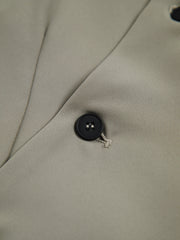 Asimetrik Yelek Gri Yeşil Düğmeli Kolsuz