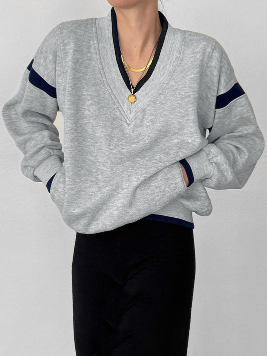 Kontrast Kesim Büyük Boy Sweatshirt