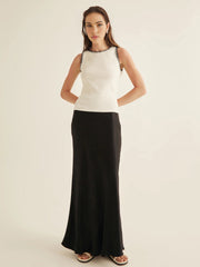 Kontrast Kenarlı Örgü Süveter