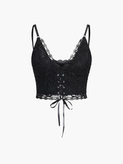 Bağcıklı Sırtı Açık Kısa Bluz