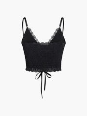 Bağcıklı Sırtı Açık Kısa Bluz