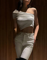 Asimetrik Tek Omuzlu Bluz