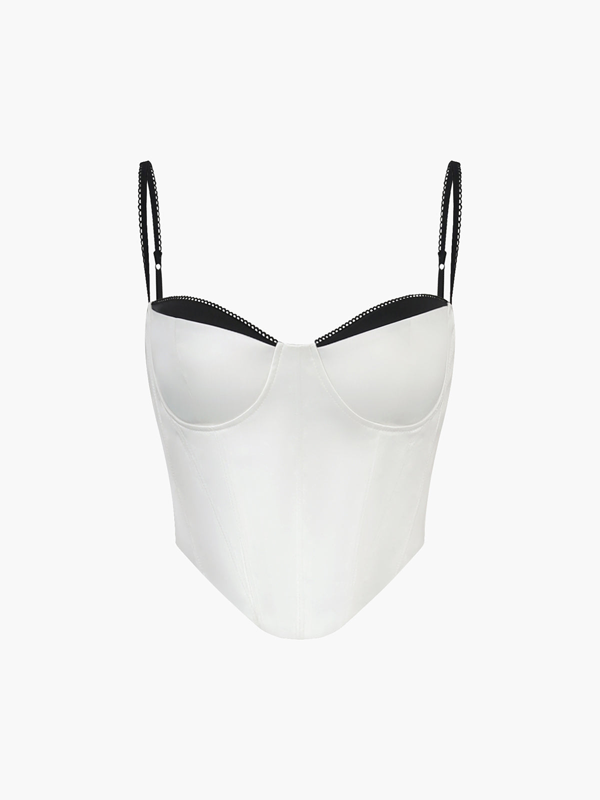 Kontrast Bağlama Detaylı Saten Üst