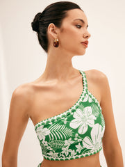 Çiçekli Tek Omuzlu Bikini Takımı