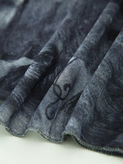 Çapraz Desenli Asimetrik Kısa Elbise