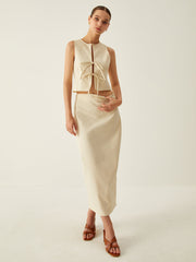 Bağcıklı Kolsuz Yelek Fiyonk Tasarım