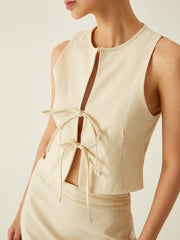 Bağcıklı Kolsuz Yelek Fiyonk Tasarım