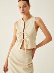 Bağcıklı Kolsuz Yelek Fiyonk Tasarım