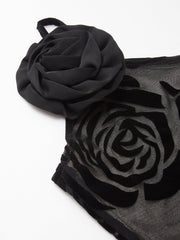 Asimetrik Jakarlı Çiçekli Elbise