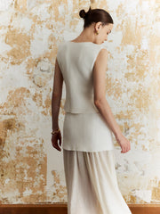 Düz Düğmeli Örgü Yelek