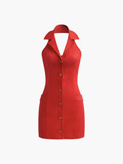 Arkası Açık Halter Elbise