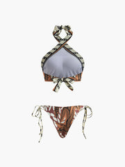 Nostaljik Baskılı Halterli Mayo Takımı