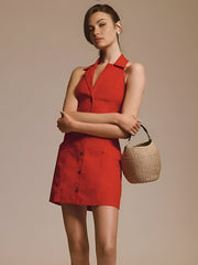 Arkası Açık Halter Elbise