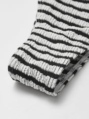 Düğümlü Çizgili Triko Mayo Seti