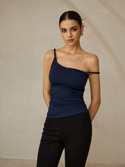 Asimetrik Düz Askılı Bluz