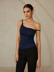 Asimetrik Düz Askılı Bluz