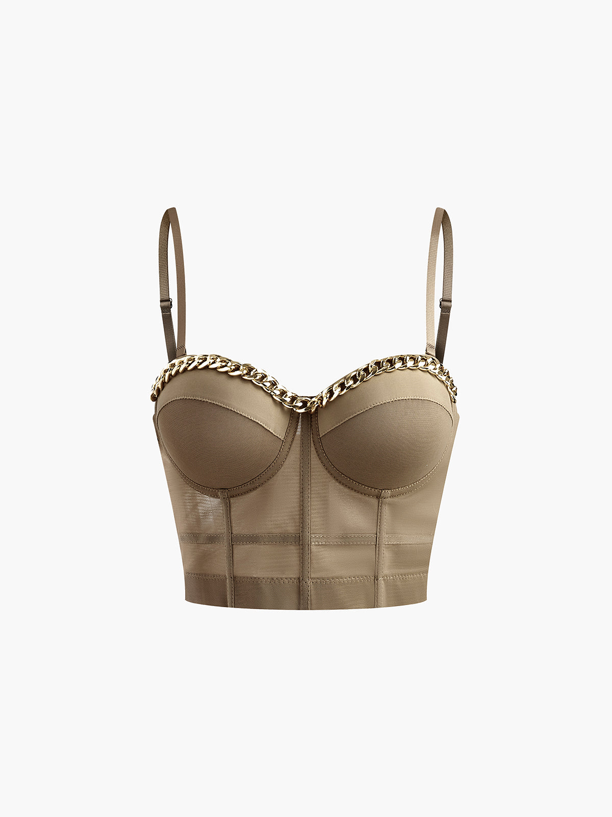 Zincirli Yarı Şeffaf Örgü Korse