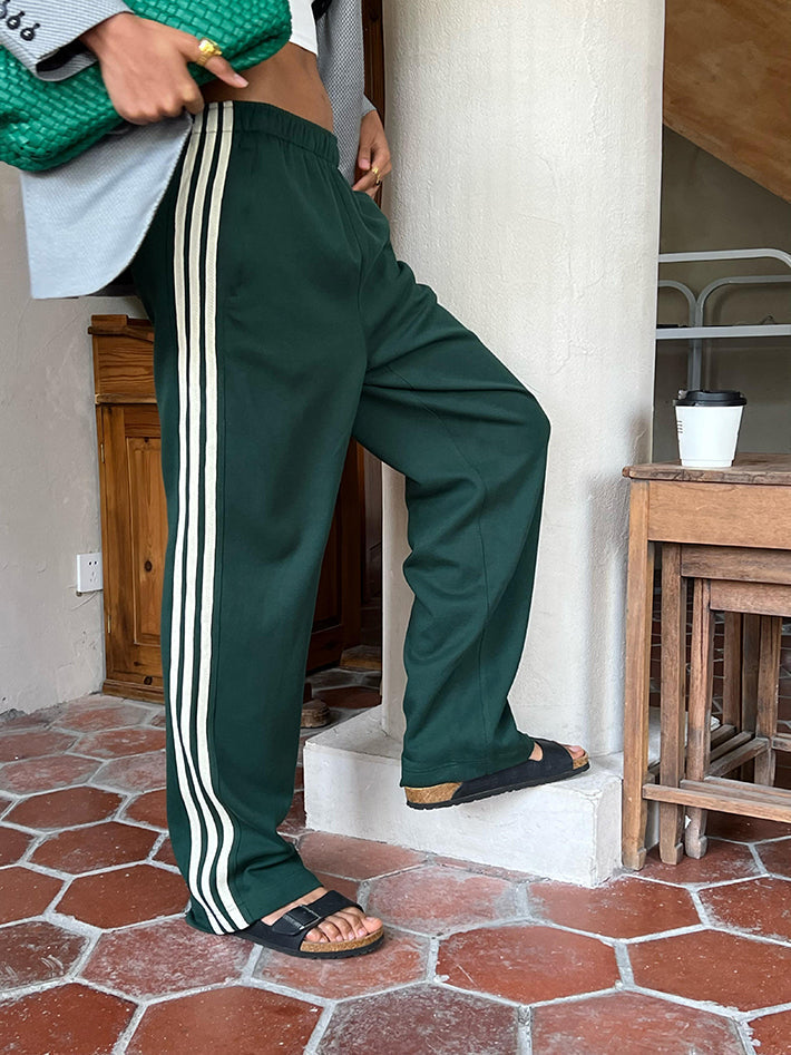Gündelik Çizgili Parçalı Pantolon