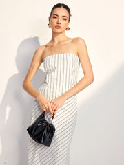 Asimetrik Çizgili Boru Etek Takımı