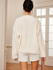 Asimetrik Bol Düğmeli Hırka