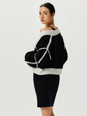 Renk Bloklu Örgü Hırka