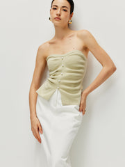 Askısız Yırtmaçlı İnci Kazak Yelek