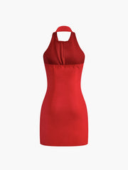 Arkası Açık Halter Elbise