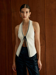 Sırtı Açık Dantel Detaylı Süveter