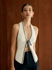 Sırtı Açık Dantel Detaylı Süveter