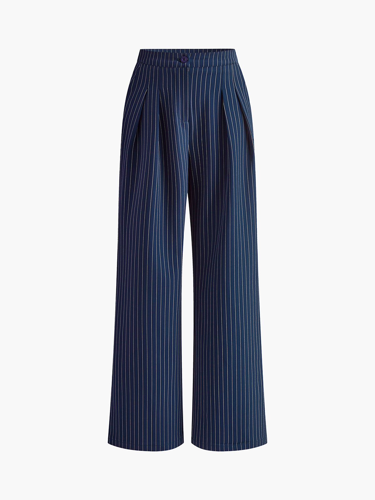 Çizgili Plise Geniş Paça Pantolon