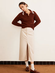 Düğmeli Örgü Kazak