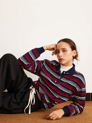 Eski Stil Çizgili Uzun Kollu Tişört