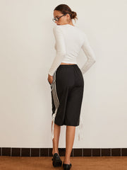 Kemer Detaylı Düz Tişört