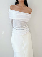 Yarı Şeffaf Omuzları Açık Gömlek