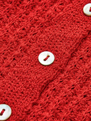 Dalga Kesim Yaka Örgü Yelek