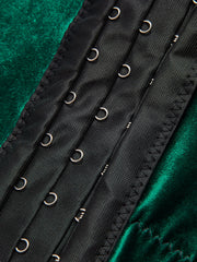 Kadife Kolsuz Kısa Elbise Kalp Yaka