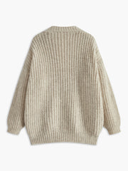 Kontrast Dikişli V-Yaka Cep Detaylı Hırka