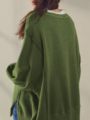 Düz Pamuklu Yırtık Üst