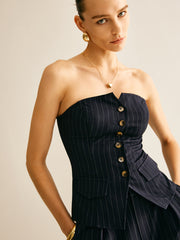 Askısız Sarılı Göğüslü Dar Kesim Yelek