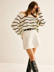 Arka Fermuarlı A Kesim Etek