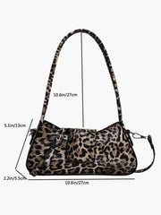 Leopar Desenli Tokalı Koltuk Altı Çantası
