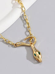Taşlı Strass Yılan Zincir Kolye